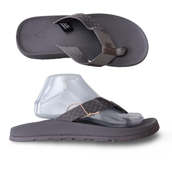 Chaco Chillos Flip Gray Mens Sz 9 Lightweight Comfort Sandals JCH107331 NEW - Picture 4 of 11